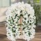 Artificial Bougainvillea Flowers for Outdoor Plant,2 pcs Faux Hanging Flowers Bougainvillea for Outside Decoration,Fake Silk UV Resistant Vines for Front Door Porch(White)
